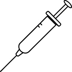 Syringe with Vial Flat Lay Injection Equipment on White Background Vector Illustration