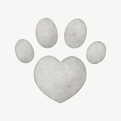 Obraz na płótnie Canvas Heart-shaped paw print design.