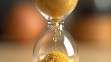 sand flowing through hourglass showing time passing - Powered by Adobe