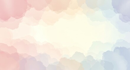 Pastel Watercolor Cloudscape Background: Soft Hues and Dreamy Texture for Design Projects