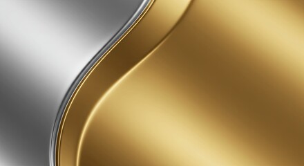 Gold and Silver Metallic Swirl Abstract Background Design