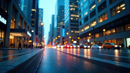 Obraz premium Urban cityscape at night with blurred motion.