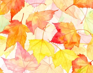 Fototapeta premium Watercolor autumn leaves