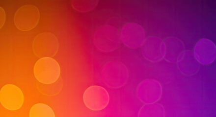 Abstract Bokeh: Warm Orange and Vibrant Purple Gradient with Circular Lights