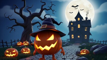 Fototapeta premium halloween background with pumpkin