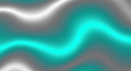 Teal and Silver Liquid Metal Abstract Background Design
