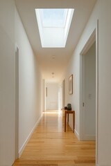 Bright hallway with skylight