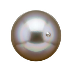 Spherical pearl, high-gloss iridescent, subtle imperfection, extreme macro, soft studio lighting on transparent background, concept of natural beauty and microscopic detail