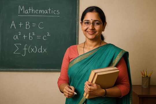 Teacher explaining mathematics concepts.