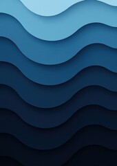 Abstract layered blue waves design.