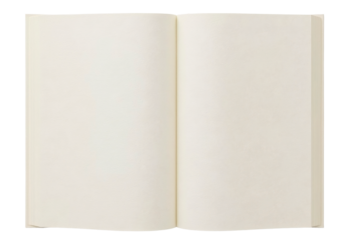 Open blank notebook with blank pages.