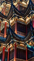 Obraz premium Captivating Aerial View of Traditional Chinese Architecture in Chongqing, China - Scenic Urban Panorama