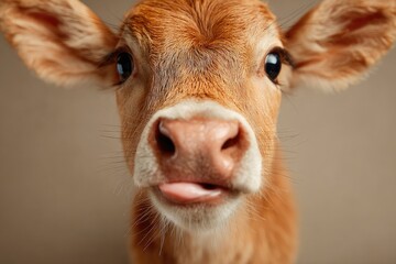 Close-up of a young, adorable calf