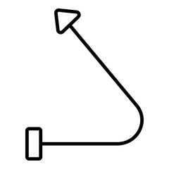 Elegant outline icon depicting a directional turn to a new trajectory.