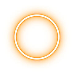 orange neon circle no background