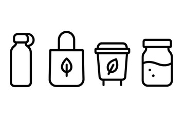 Eco product icons with leaf symbols
