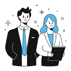 Business Partnership and Teamwork Illustration