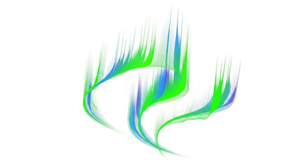 Obraz premium Abstract Flowing Lines – Green and Blue Digital Wave Background