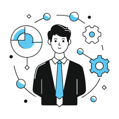 Professional Corporate Man Profile Illustration