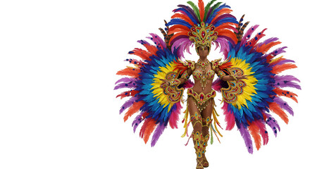 Carnival Costume with Colorful Feathers - brazil carnival