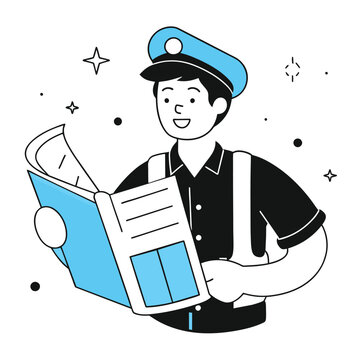  paperboy business illustration of a man 