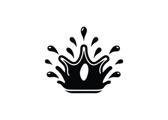 Vector art of black and crown made of water splash