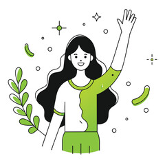  female long hair waves 