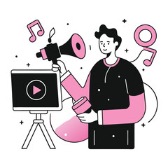 videomaker business illustration of a man