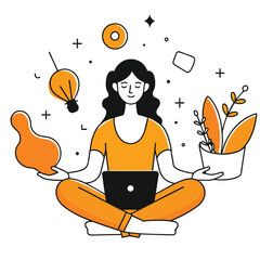  relaxing time business illustration of a woman 