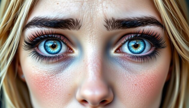 a symbolic artwork of pale skin and tired eyes showing early stage iron deficiency affecting human energy and concentration