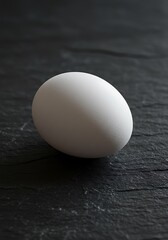 黒曜石の上の白卵