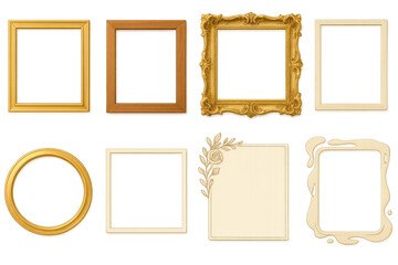 Collection of diverse frame designs featuring ornate, wooden, and minimalist styles