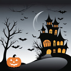 halloween background with pumpkin