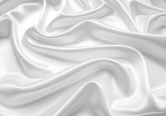 Obraz premium Luxurious white silk fabric with elegant draping and soft folds
