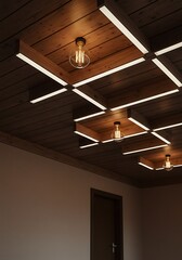 木と光の幾何学模様