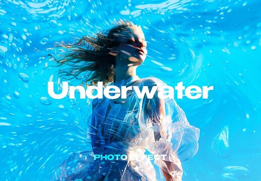 Underwater Photo Effect Mockup