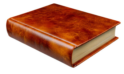 Obraz premium Leather Book Cover Isolate on Transparent Background, cutout, png