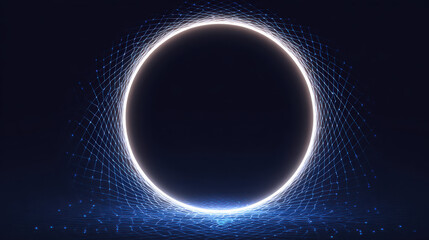 modern blank flyer with glowing circular frame