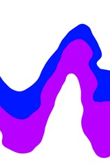 Abstract wave-like curves in vivid purple and blue over white, dynamic and bold. Perfect for World Art Day. Ideal for use in presentations, websites, or as a minimalistic design backdrop