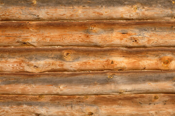 Naklejka premium Rustic log cabin wall background.
