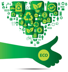 Go green concept. Save world vector Illustration.