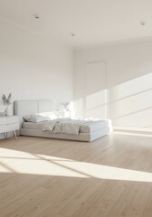 白昼の静寂 光と影のベッドルーム