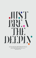 Stylish and modern condensed serif alphabet with uppercase, lowercase letters, and numbers vector set
