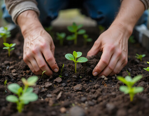 young plant in hands