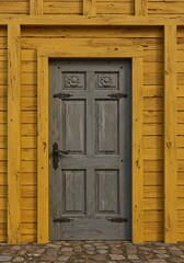 古木の扉と黄金の壁