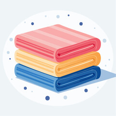 Stack Of Colorful Folded Towels