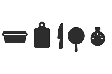 Kitchen Utensils and Timer Icons