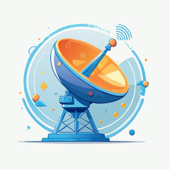 Colorful Pixel Art Satellite Dish Illustration