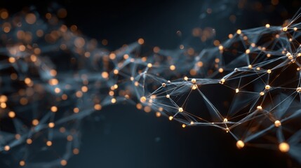 glowing network nodes dark background