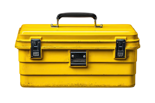 Yellow metal toolbox
